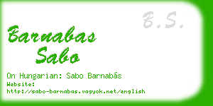 barnabas sabo business card